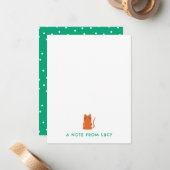 Chagrijnige Sinaasappelkat Kinderbriefpapier Notitiekaartje (Voorkant / Achterkant in situ)