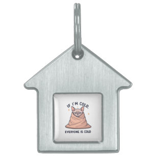 Chagrijnige Sphynx Kat Koude Humor Cartooneske Kun Huisdieren Naamplaatje
