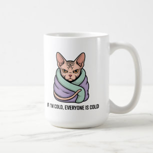 Chagrijnige Sphynx Kat Koude Humor Cartooneske Kun Koffiemok