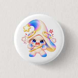 Chagrijnige Stemming Pastel Knop - Schattige Pitti Ronde Button 3,2 Cm