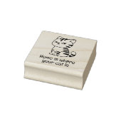 Chagrijnige Tabby Kat Aangepaste Tekst Rubberstempel (Stempel)