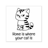 Chagrijnige Tabby Kat Aangepaste Tekst Zelfinktende Stempel (Design)
