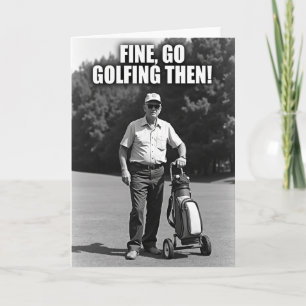Chagrijnige Vaderdag Golfkaart Kaart