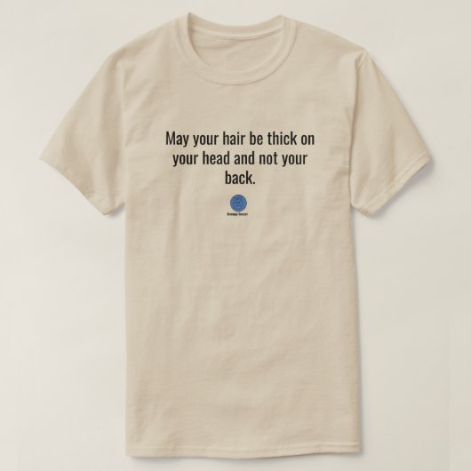 Chagrijnige vent achterhaar  t-shirt (Design voorkant)