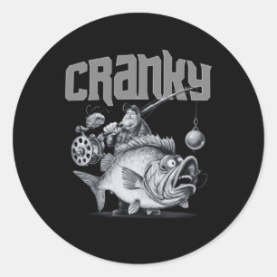 Chagrijnige Visserij Grappige Ideeën T-shirt Voor Ronde Sticker