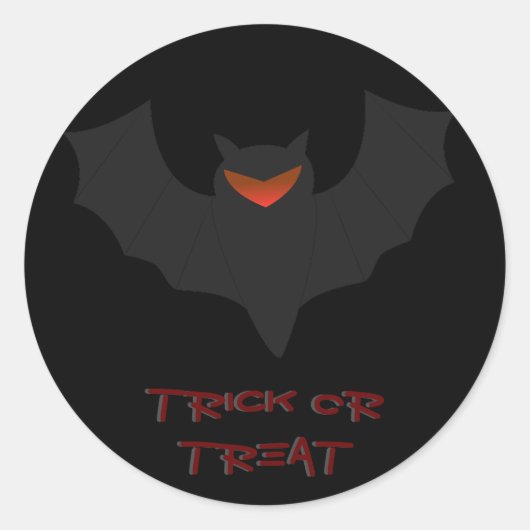 Chagrijnige Vleermuis Halloween Sticker (Voorkant)