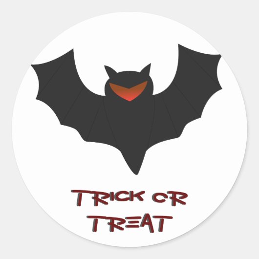 Chagrijnige Vleermuis Halloween Sticker (Voorkant)