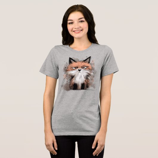 Chagrijnige Vos Tri-Blend Shirt (Voorkant volledig)
