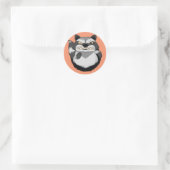 Chagrijnige Wasbeer Ronde Sticker (Tas)