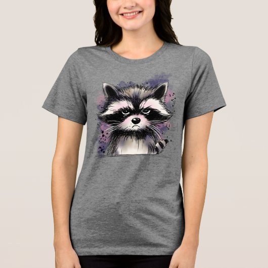 Chagrijnige wasbeer Tri-Blend shirt (Voorkant)
