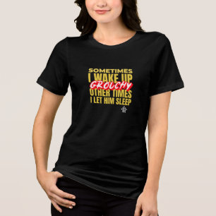 Chagrijnige Wekker Grappige Koppels Tri-Blend Shirt