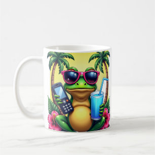 Chagrijnige Y2K Kikker Retro Vaporwave Tropische F Koffiemok
