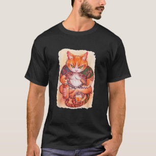 Chagrijnige Yakuza Kat tattoo Stijl Japan Cadeau R T-shirt