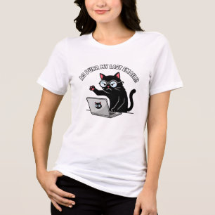 Chagrijnige Zwarte Kat Als Purr Mijne Laatste E-ma Tri-Blend Shirt