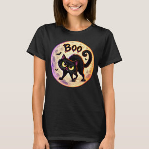 Chagrijnige Zwarte Kat Boo T-shirt