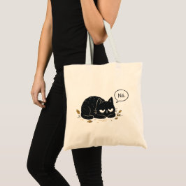 Chagrijnige Zwarte Kat Slaapt Niet Tote Bag