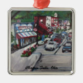 Chagrin Herfsten Ohio Street Scene Ornamnent Metalen Ornament (Voorkant)