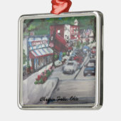 Chagrin Herfsten Ohio Street Scene Ornamnent Metalen Ornament (Links)