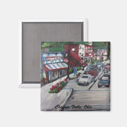 Chagrin Herfsten, Ohio Street Scene schilderij Mag Magneet (Voorkant / Achterkant)