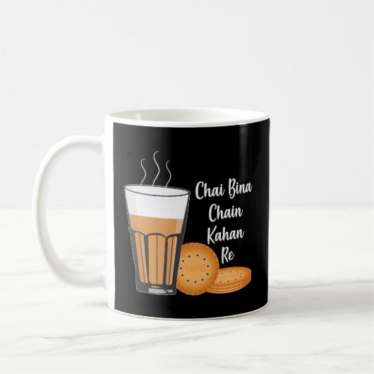 Chai Bina Chain Kahan Indian Tea Cup Glass Biscuit Koffiemok (Links)