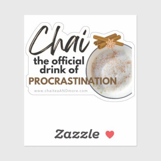 Chai Black Tea Pun - Uitstelquotes Sticker (Vel)