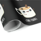 Chai Daar Funny Chai Tea Pun Dark BG Cadeaupapier (Rol Hoek)