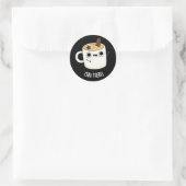Chai Daar Funny Chai Tea Pun Dark BG Ronde Sticker (Tas)