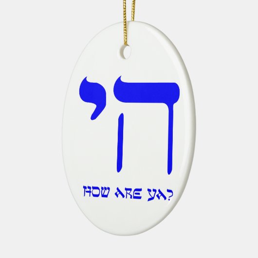 Chai, hoe gaat het? keramisch ornament (Links)