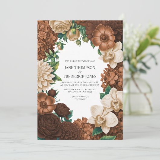 Chai Latte, Burnished Copper & Coffee Quartz Kaart (Staand voorkant)