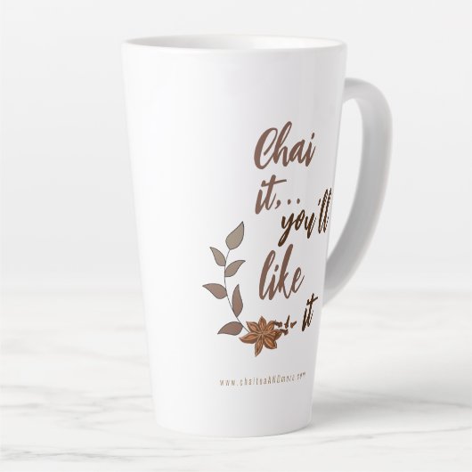 Chai Latte Pun Koffiewinkel Merch Latte Mok (Rechterhoek)