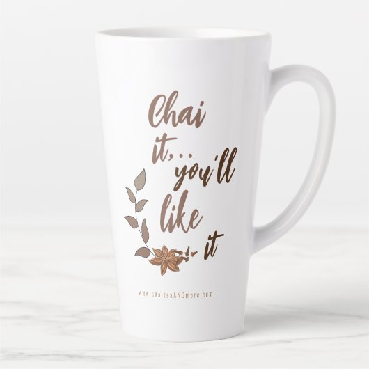 Chai Latte Pun Koffiewinkel Merch Latte Mok (Rechts)