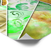 Chai Life in Hebreeuwse Letters Green Quilt Effect Poster (Hoek)