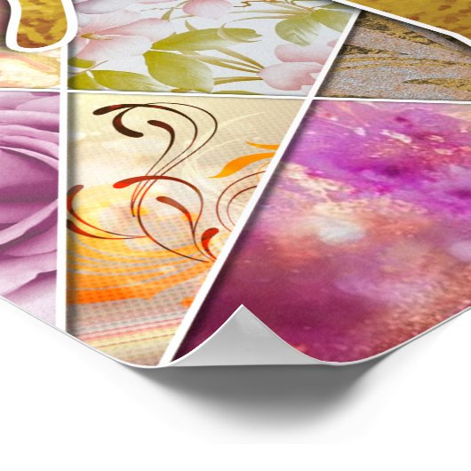 Chai Life in Hebreeuwse letters Roze Quilt Effect  Poster (Hoek)