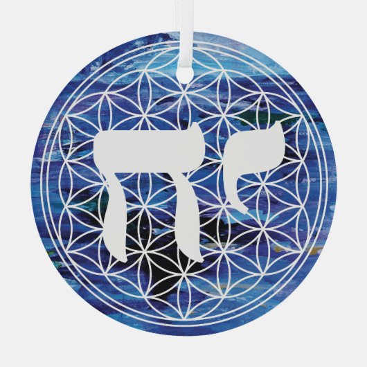 Chai Medallion Glas Ornament (Achterkant)
