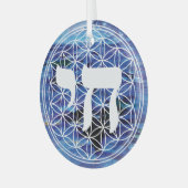 Chai Medallion Glas Ornament (Voorkant links)