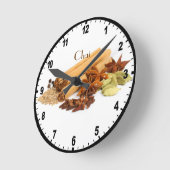 Chai Spice Wall Clock Ronde Klok (Hoek)