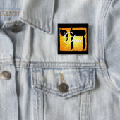 Chai Symbol "Living" Square Button (In situ)