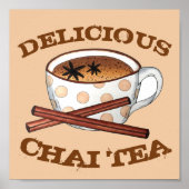 Chai Teacup Indian Spiced Tea Kitchen Art Decor Poster (Voorkant)