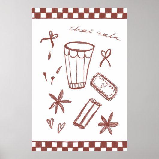 Chai Wala checkered illustratie Poster (Voorkant)