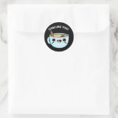 Chai zoals jij Funny Tea Pun Dark BG Ronde Sticker (Tas)