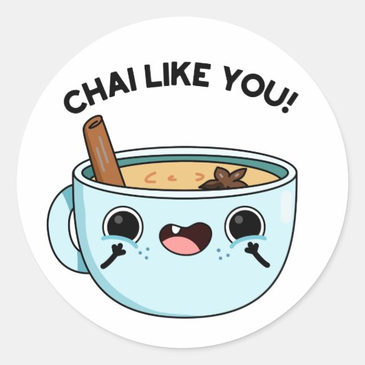 Chai zoals jij Funny Tea Pun Ronde Sticker (Voorkant)