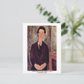 Chaiim-portret van Soutine, in een tafel Briefkaart (Staand voorkant)