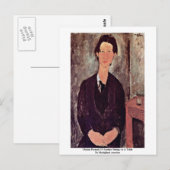 Chaiim-portret van Soutine, in een tafel Briefkaart (Voorkant / Achterkant)
