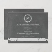  ChaIk geïnspireerde monogram bruiloft Kaart (Voorkant / Achterkant)