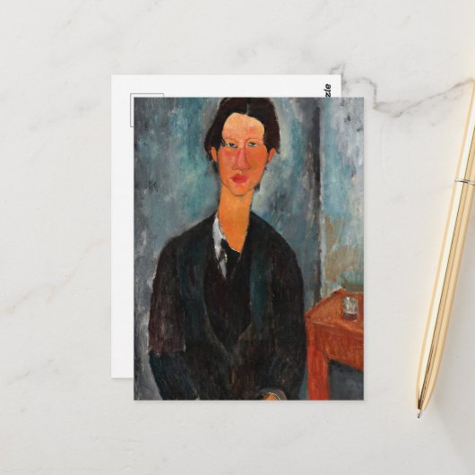Chaim Soutine door Amedeo Modigliani Briefkaart (Voorkant / Achterkant in situ)