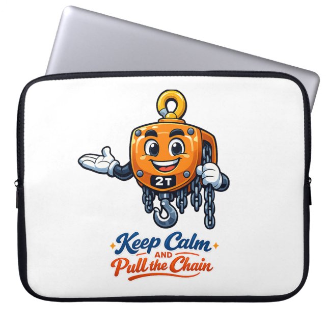 Chain Hoist Mascot Keep Calm Laptop Sleeve (Voorkant)