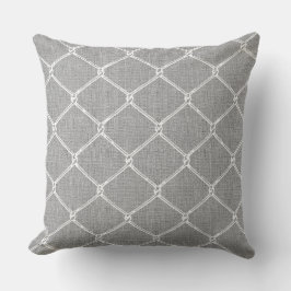 Chain Link Park – Urban Grey & White Skatepatroon Kussen