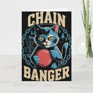 Chain Nger Disc Golf Cat Humor _2 Kaart