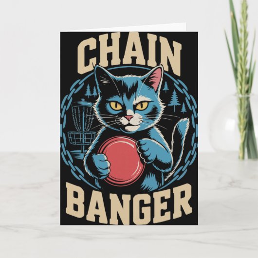 Chain Nger Disc Golf Cat Humor _2  Kaart (Voorkant)