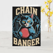 Chain Nger Disc Golf Cat Humor _2  Kaart (Gele Bloem)